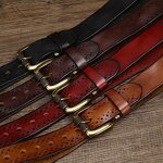 Leather Waist Belts Supplier - Hot Selling Vintage Business Man 3.8cm Wide Genuine