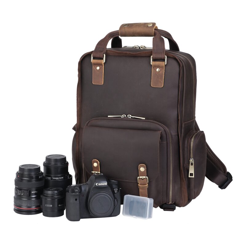 Leather Camera Backpack Manufacturer - Latest Design Customized Logo Hiking Travel