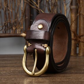 Leather Belts Manufacturer - Vintage Business Man 3.8cm Wide Genuine Full Grain