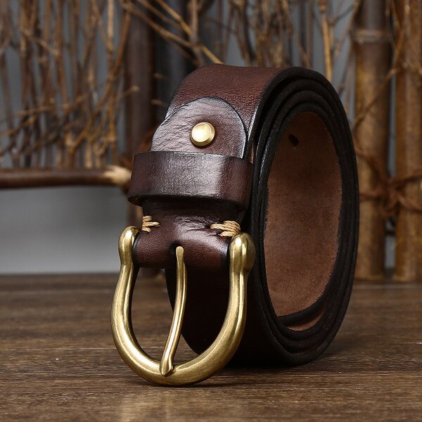 Leather Belts Manufacturer - Vintage Business Man 3.8cm Wide Genuine Full Grain