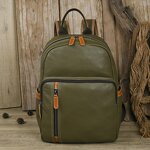 Leather Laptop Backpack Supplier - New Arrival Green and Black Full Grain Business