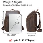 Leather Laptop Backpack Supplier - Drop Shipping Vintage Dark Brown Custom Student