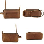 Leather Cosmetic Bag Supplier - Genuine Travel Toiletry Large Capacity Makeup