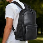 Leather Backpack Manufacturer - New Arrival Black Full Grain Cow Real Laptop