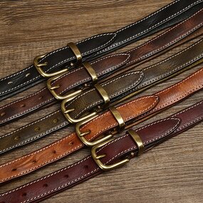 Leather Waist Belt Supplier - Pin Buckle Brands Luxury Custom Designer Full Grain