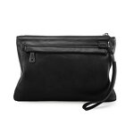Leather Clutch Handbag Manufacturer - Custom Logo Black Full Grain Real Genuine