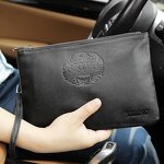 Leather Clutch Handbag Manufacturer - Custom Logo Black Full Grain Real Genuine