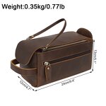 Leather Bathroom Wash Bag Supplier - TIDING ODM Custom Genuine Cosmetic Toiletry