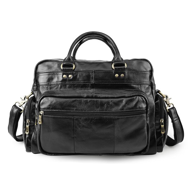 Leather Travel Tote Supplier - TIDING Factory Wholesale Custom Black Large Capacity