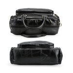 Leather Travel Tote Supplier - TIDING Factory Wholesale Custom Black Large Capacity