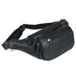 Leather Fanny Pack Supplier - Manufacture Direct Sale Casual Genuine Black Full