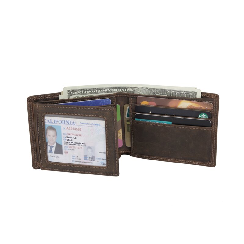 Leather Wallet Factory - Factory Supply Wholesale Brown Crazy Horse Full Grain