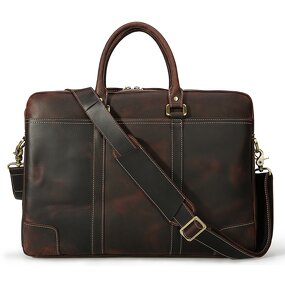 Leather Briefcase Bag Supplier - Materials Customization Vintage Crazy Horse Retro
