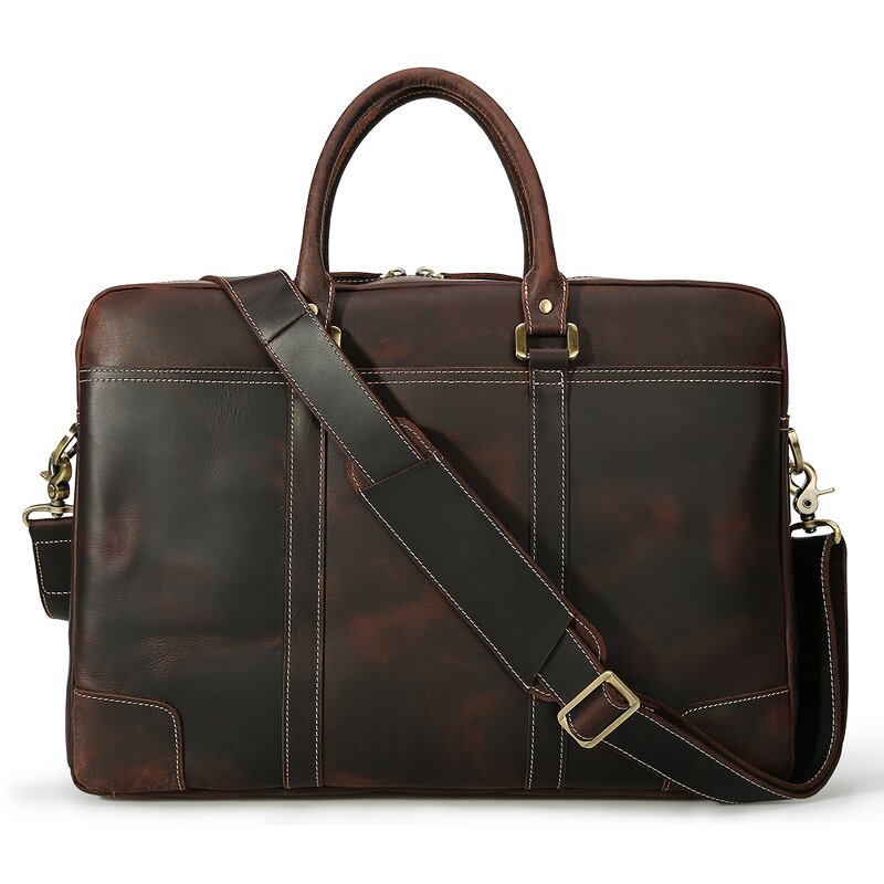 Leather Briefcase Bag Supplier - Materials Customization Vintage Crazy Horse Retro