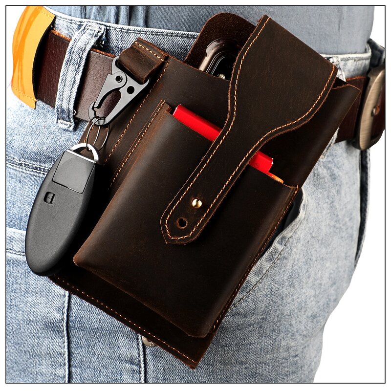 Leather Waist Bags Supplier - Custom OEM ODM Cow Hide Men Vintage Real Genuine
