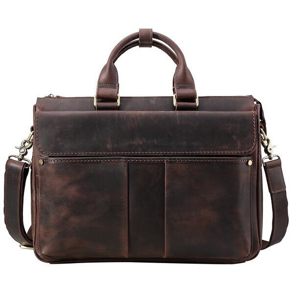 Leather Laptop Bag Manufacturer - High Quality Custom Logo Crazy Horse Portfolio