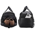 Leather Weekender Bag Manufacturer - Black Cow Full Grain Calf With Shoe Compartment