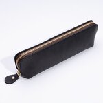 Leather Pen Case Manufacturer - Crazy Horse Pen Holder Pouch Carving Genuine