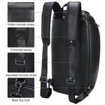 Leather Travel Bag Supplier - Personalized Large Capacity Custom Backpack Black