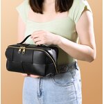 Leather Cosmetic Pouch Supplier - Color Custom Fashion Knit Pattern Cowhide Full