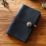Leather Notebook Supplier - Genuine Cow Book Cover Travellers Full Grain Diary