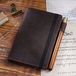 Leather Diary Journal Manufacturer - Full Grain Workbook Paper Notebook with Card