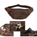 Leather Bum Bag Supplier - Wholesale Vintage Design Dark Brown Real Running