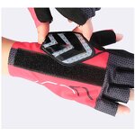 LED Cycling Gloves Factory - OEM/ODM Breathable Blue Pink Signal Light Fingerless Lycra