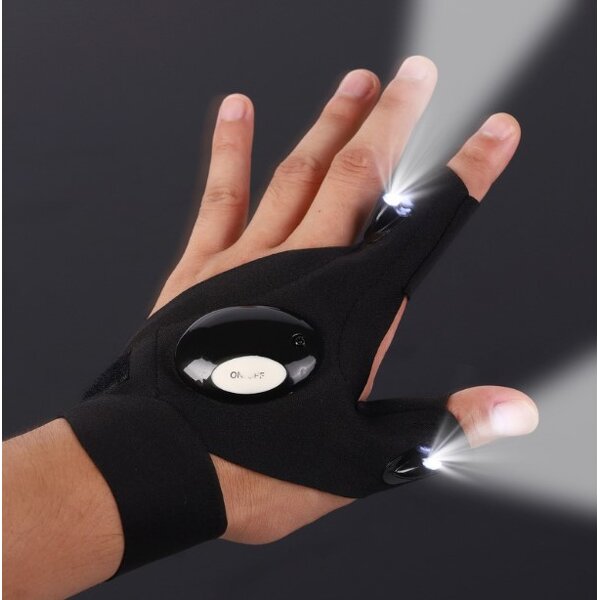 Fingerless Flashlight Gloves Factory - OEM/ODM Tool Fishing Magic Strap Survival Camping