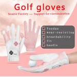 Suede Golf Gloves Manufacturer - OEM/ODM Pink Soft Breathable Comfortable Custom Logo Anti