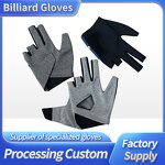 Billiard Gloves Factory - OEM/ODM Gray Soft Breathable 3 Finger Non-Slip for Man Woman