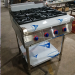 Gas Stove Manufacturer - 4 Burner with Oven Electric LP Gas for Commercial Kitchen