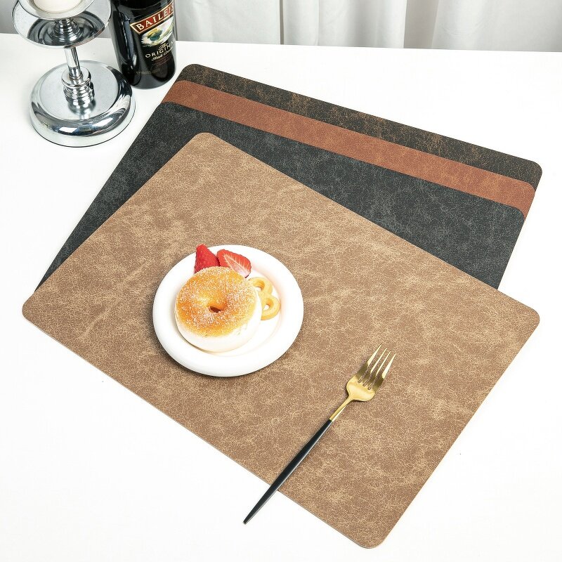 Placemats Supplier - Hot Selling Luxury Durable Insulation Faux Leather Round