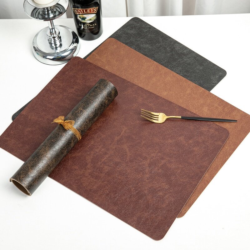 Desk Table Mat Manufacturer - Nordic Western High-End Double Leather Durable PU