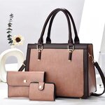 Women's Shoulder Bag Factory - Bulk 3-in-1 PU Leather Handbag Set