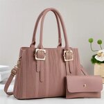Women's Beach Bag Factory - OEM 2-Piece PU Shoulder Set with Wallet