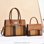 Women's Tote Bag Factory - OEM Casual Multi-color Striped 2-Piece Set