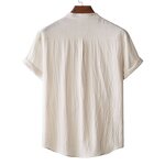 Shirt Manufacturer - OEM/ODM Men's Cotton Linen Stand Collar Short Sleeve
