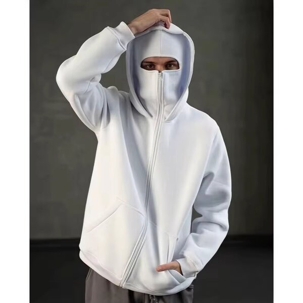 Jacket Factory - OEM/ODM Full Zipper Retro Ninja Mask Hooded Sweatshirt