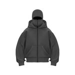 Jacket Factory - OEM/ODM Full Zipper Retro Ninja Mask Hooded Sweatshirt