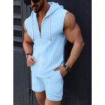 Tracksuit Set Supplier - OEM/ODM Hooded Sleeveless Tethered Shorts Set