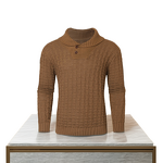 Sweater Factory - OEM/ODM Men's Slim Plaid Shawl Collar Pullover