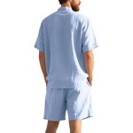 Tracksuit Set Factory - OEM/ODM Summer Men's Two Piece Linen T-shirt Set