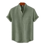 T-Shirt Factory - OEM/ODM Men's Summer Cotton Linen Stand Collar Top