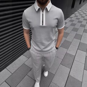 Polo Set Manufacturer - OEM/ODM Men's Short Sleeve Shirt Pants Set