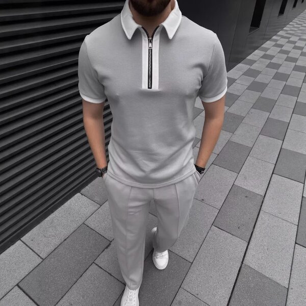 Polo Set Manufacturer - OEM/ODM Men's Short Sleeve Shirt Pants Set