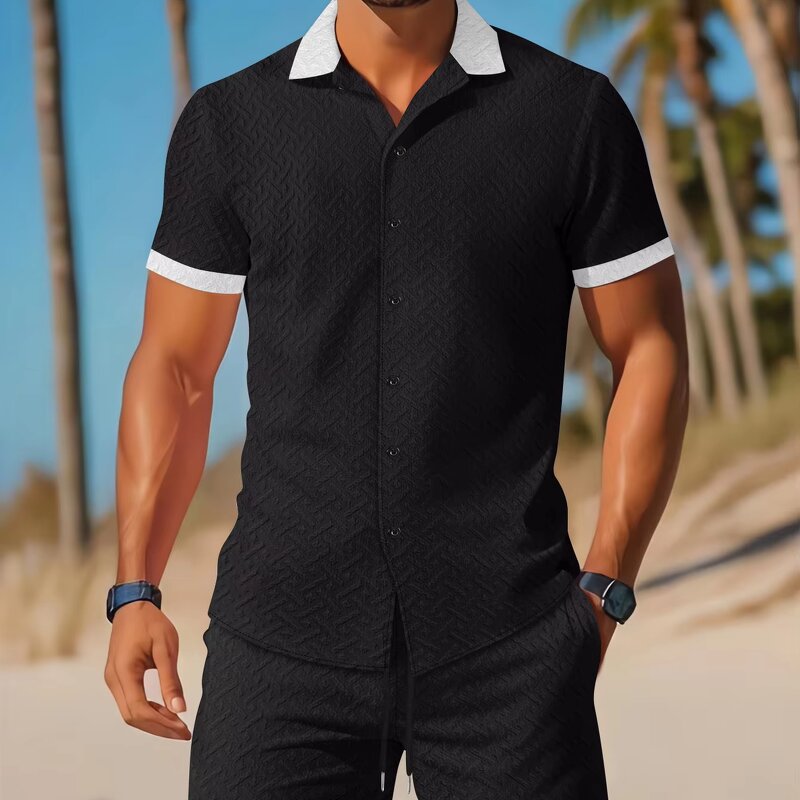 Beach Suit Factory - OEM/ODM Hawaiian Men's Lapel Shirt Shorts Set
