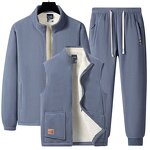 Sportswear Set Supplier - Factory Direct Men's 3-Piece Jacket Vest Set