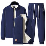 Sportswear Set Supplier - Factory Direct Men's 3-Piece Jacket Vest Set