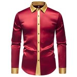 Shirt Supplier - OEM/ODM Luxury Color Blocked Satin Men's Shirt